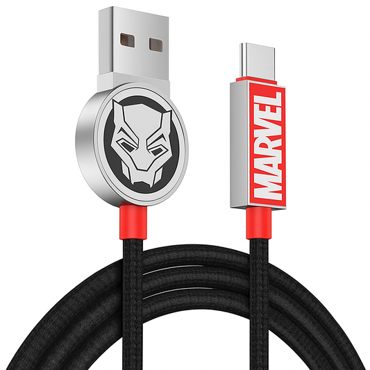 Marvel Black Panther USB to Type-C Fast Charging Cable – Durable & Stylish"